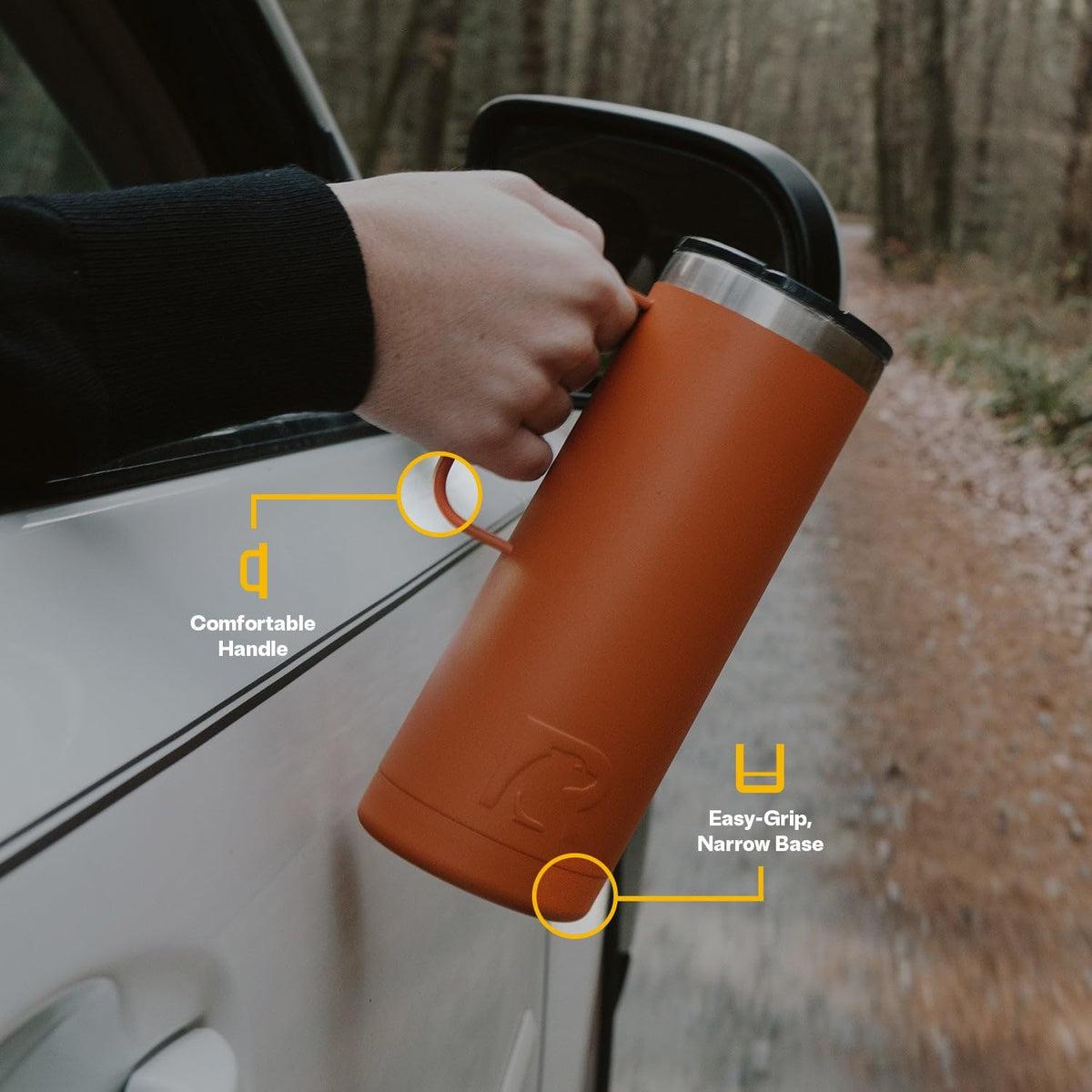 20oz Stainless Steel Insulated Travel Mug with Lid and Handle C573
