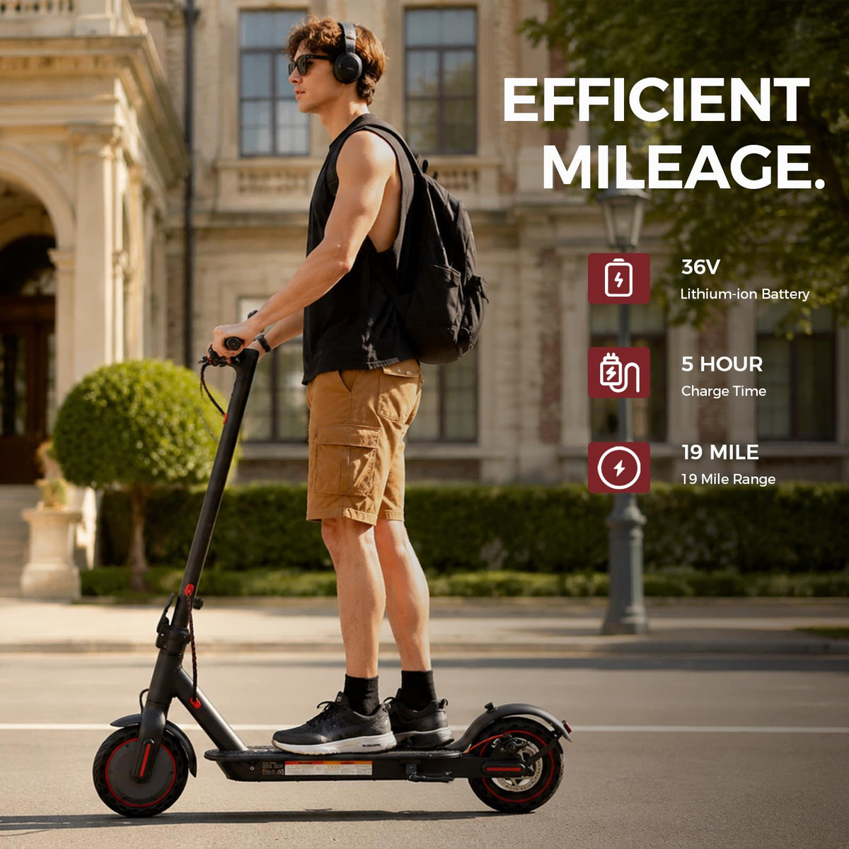 Electric Scooter, 350W/500W, 8.5" Tires, 21 Miles Range, Folding E-Scooter U37400