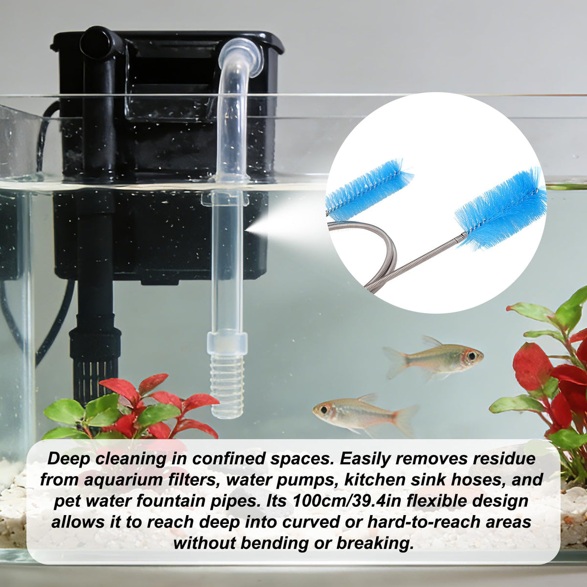 Aquarium Cleaning Tools Kit with Sponge Scrubbers and Brushes P8572