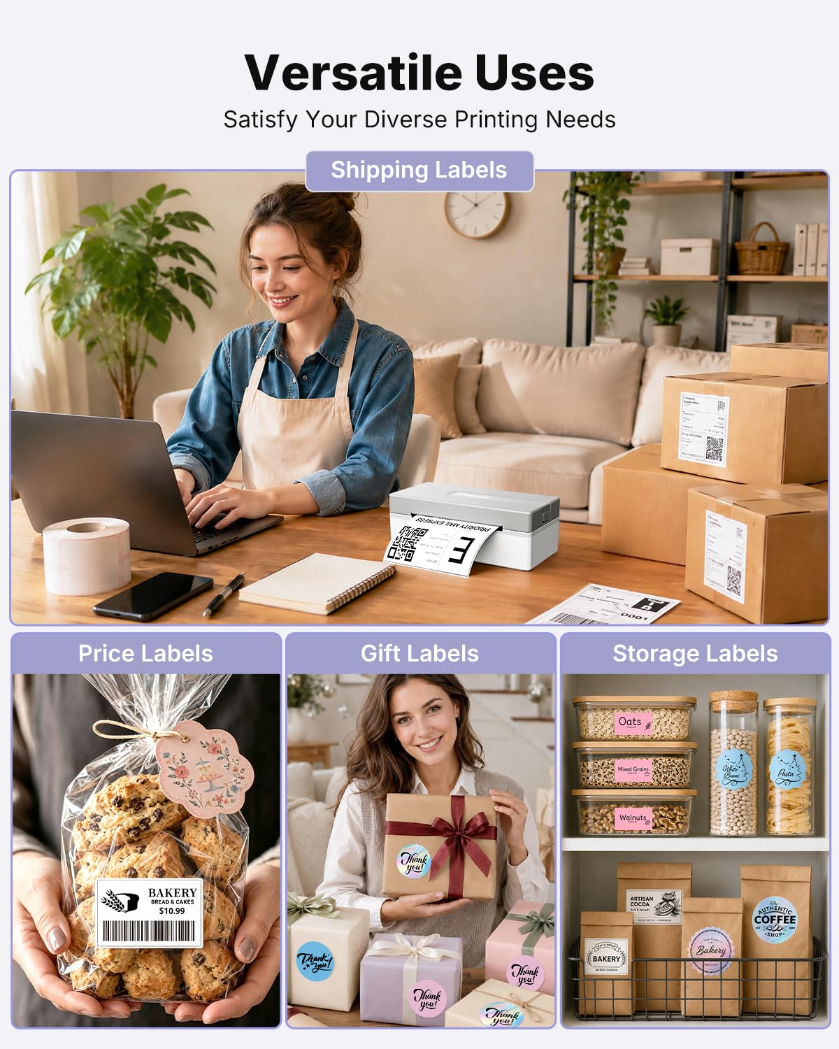 Bluetooth Thermal Shipping Label Printer M555923