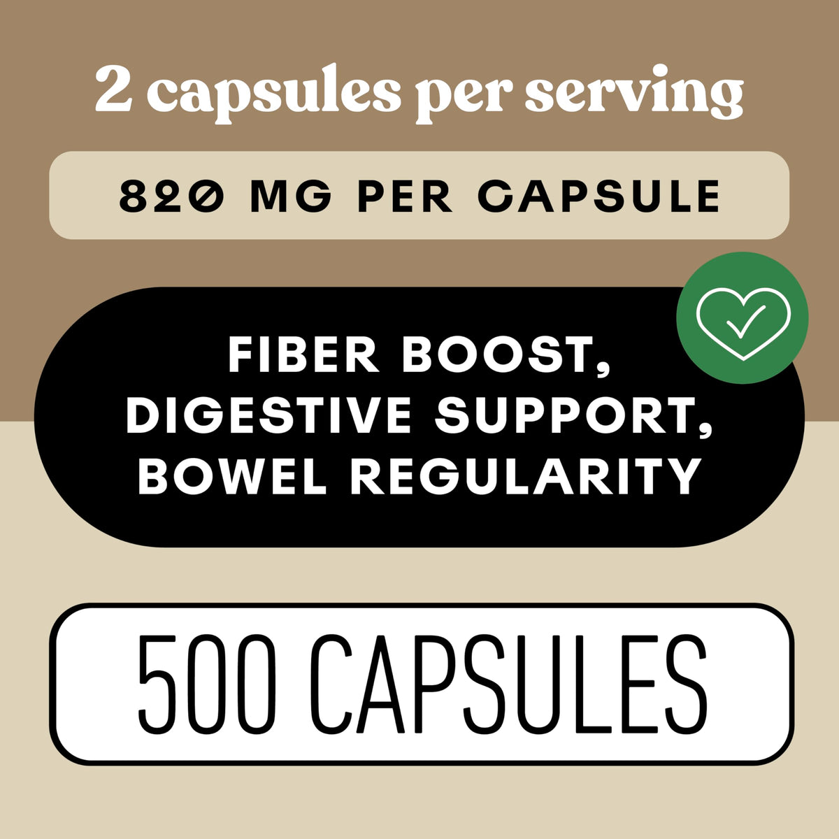 Organic Psyllium Husk Capsules 660mg 500ct S3248