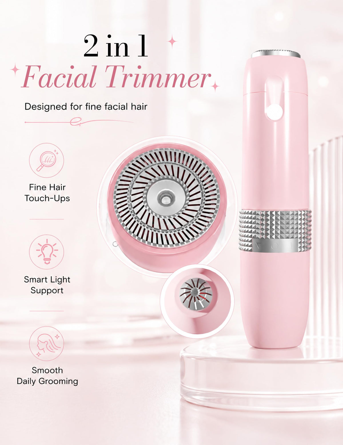 2-in-1 Facial Hair Removal and Eyebrow Trimmer C940279