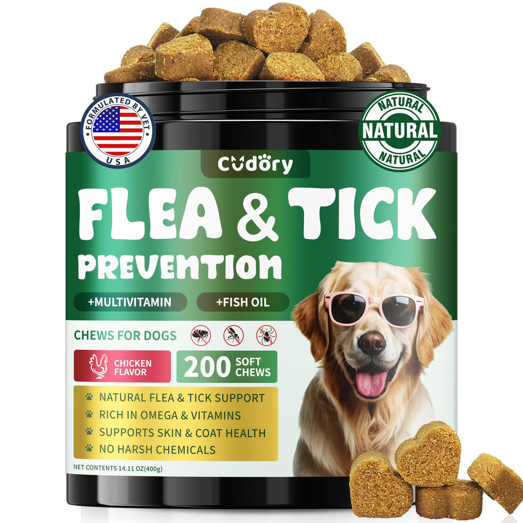 Flea and Tick Prevention for Dogs with Vitamins Fish Oil F21765