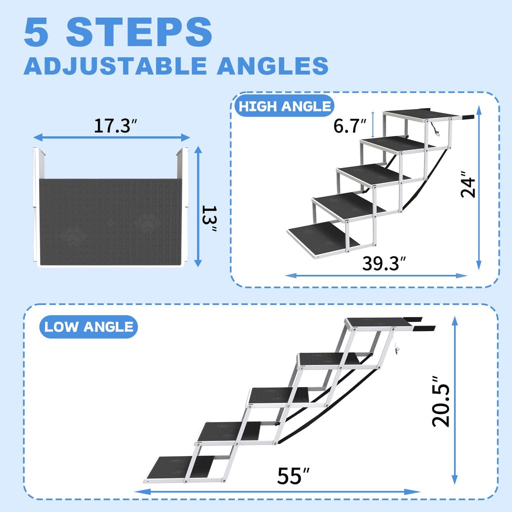 5-Step Foldable Non-Slip Plastic Dog Steps Q178