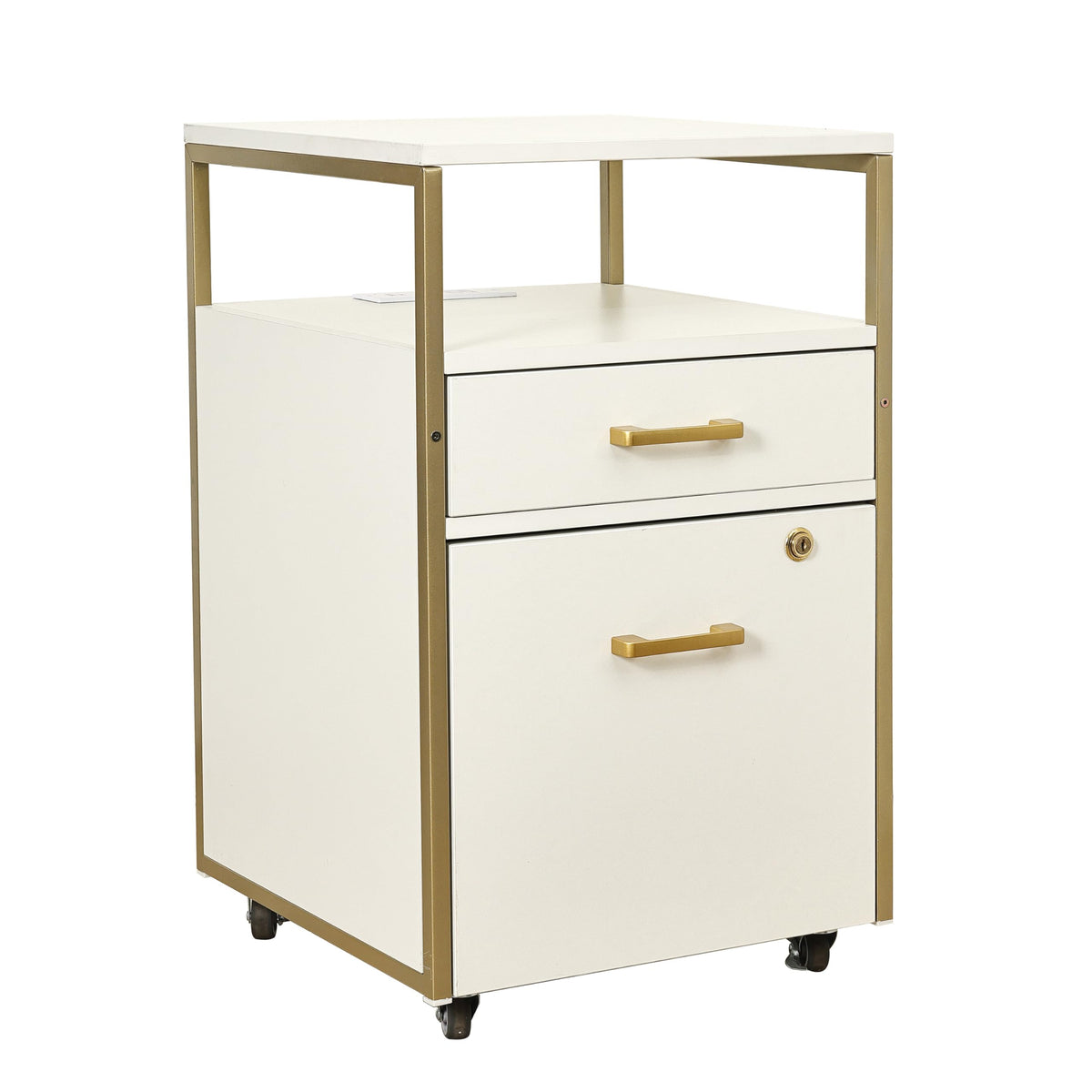 2 Drawer Rolling File Cabinet with Lock O730863