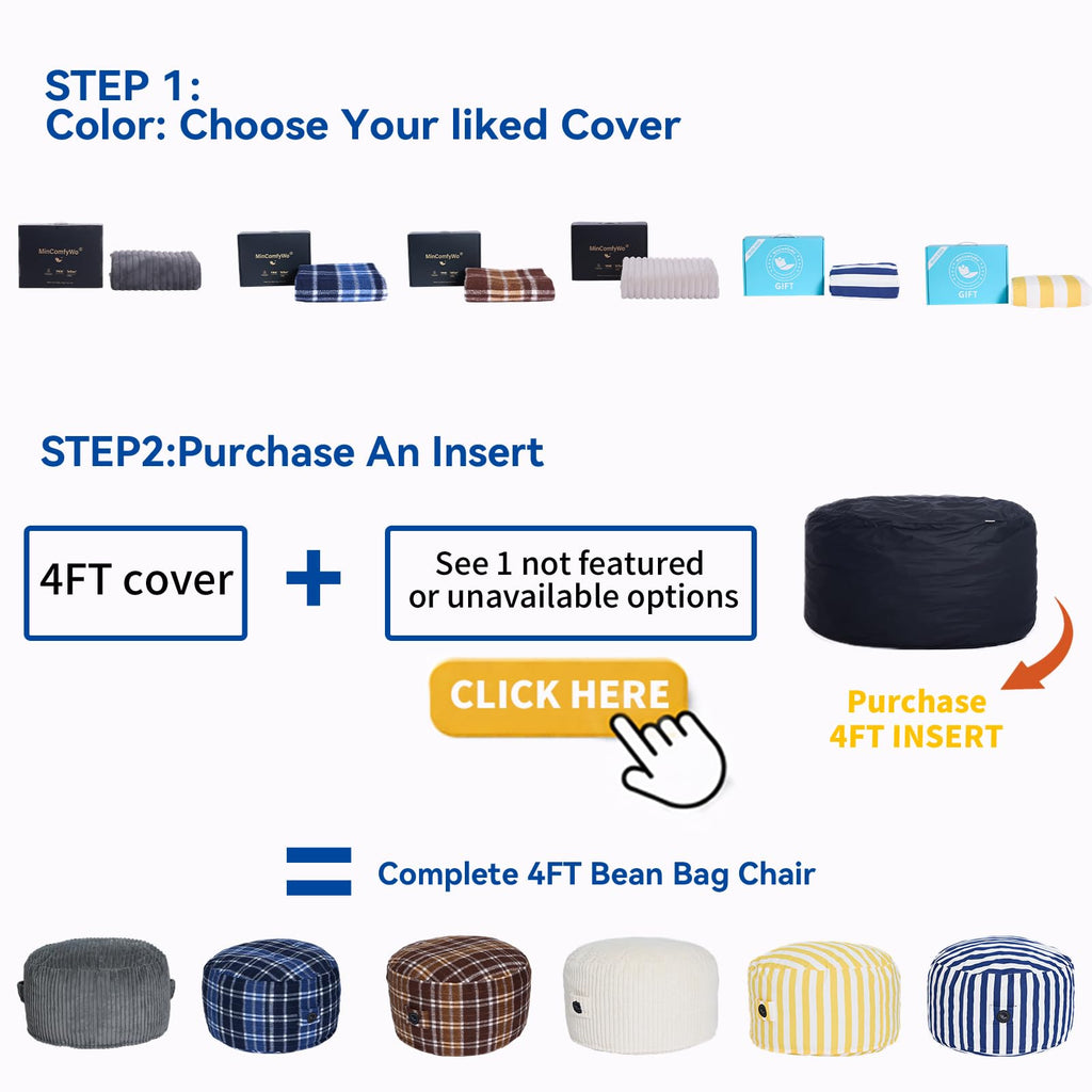 4FT Oversized Waterproof Memory Foam Bean Bag Chair E405