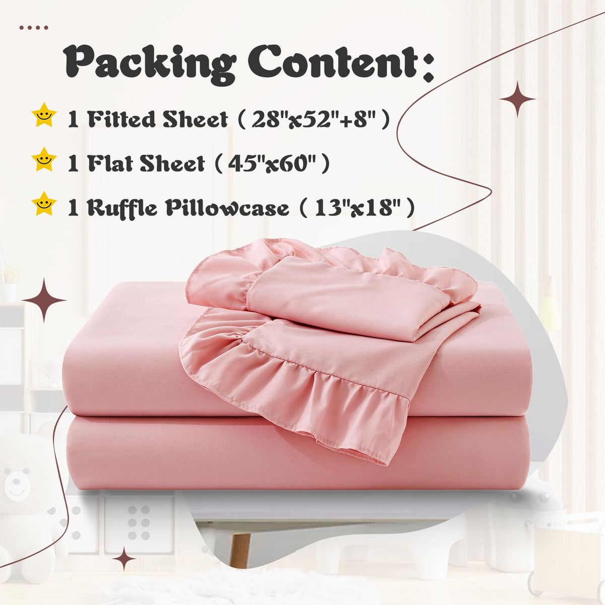 Light Pink Toddler Sheet Set F758692