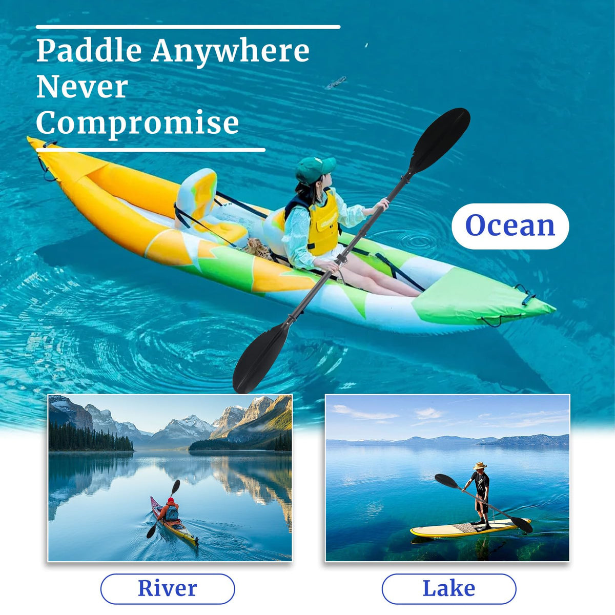 Adjustable Kayak Paddle with Paddle Leash Q562