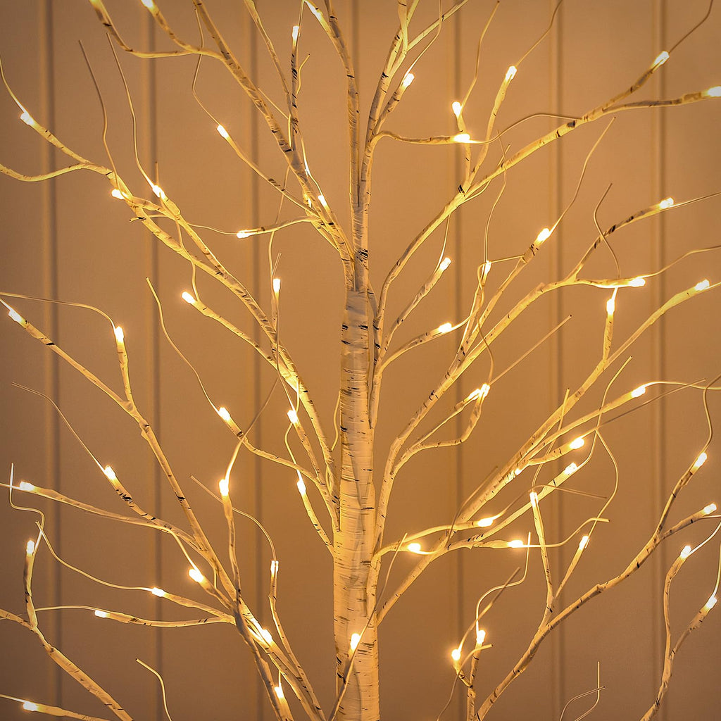 White Birch Tree with Lights Set of 3 Christmas Decorations with Warm White Lights Y817908