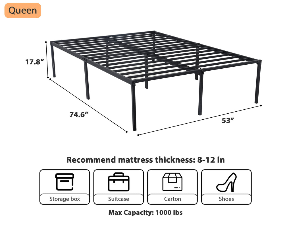 14 Inch Full Size Metal Bed Frame with Storage R67150