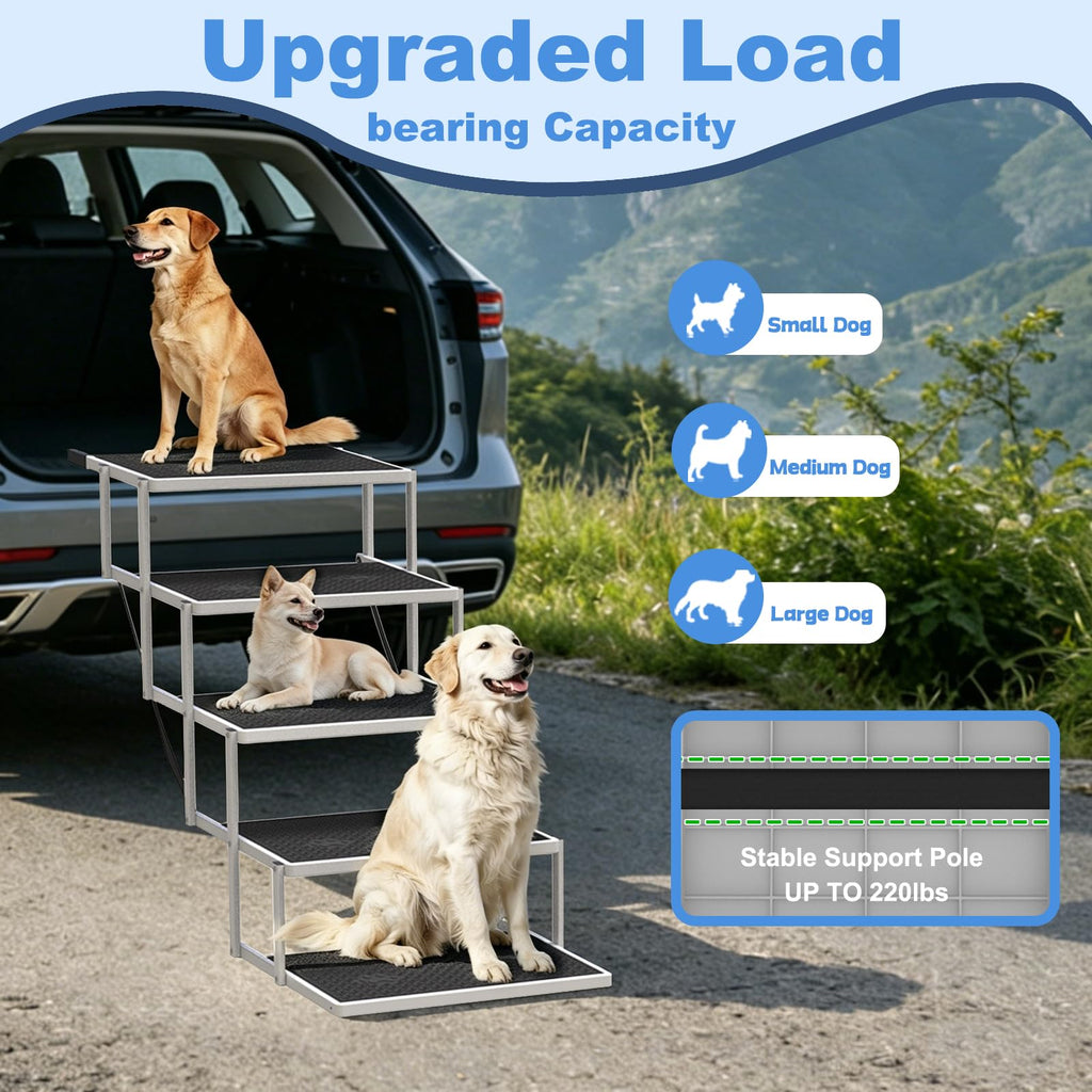 5-Step Foldable Non-Slip Plastic Dog Steps Q178