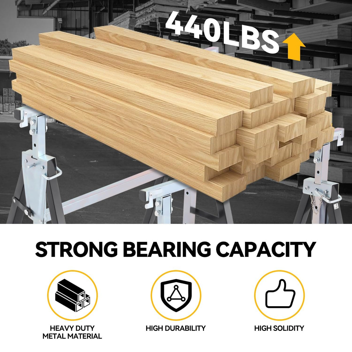 2-Pack 7-Level Adjustable Folding Sawhorse E92816