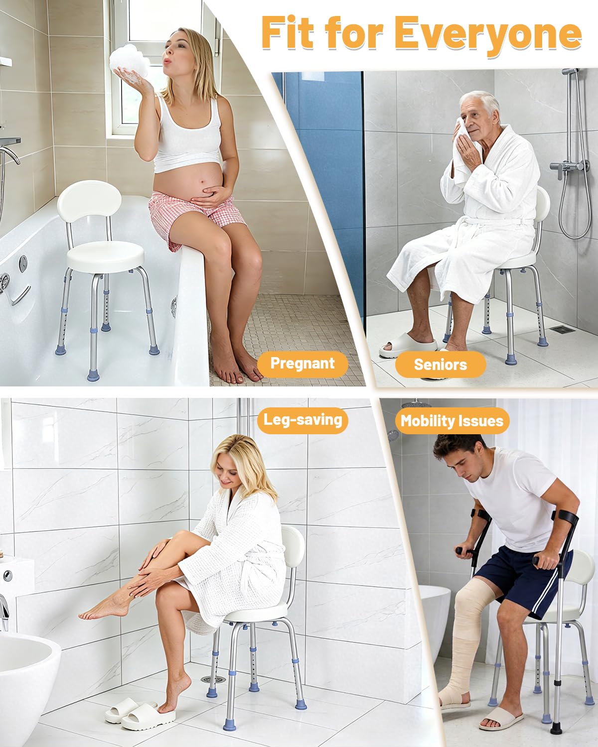 Swivel Shower Chair with Back T629