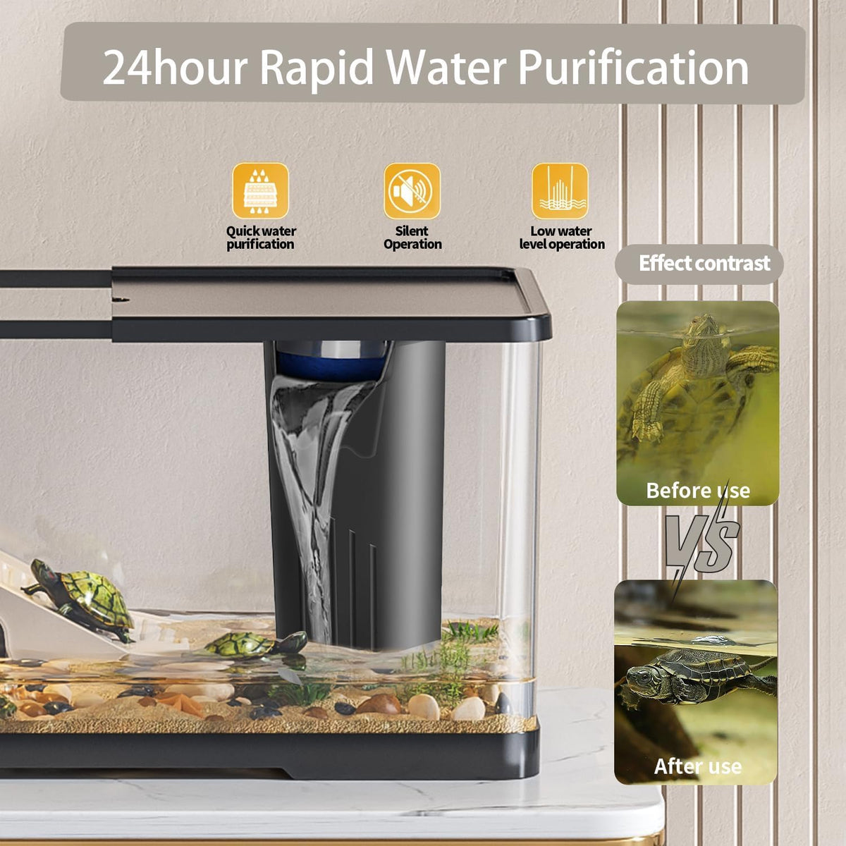 4.7 Gallon Aquatic Turtle Habitat with Basking Lamp, Filter & Platform Y519