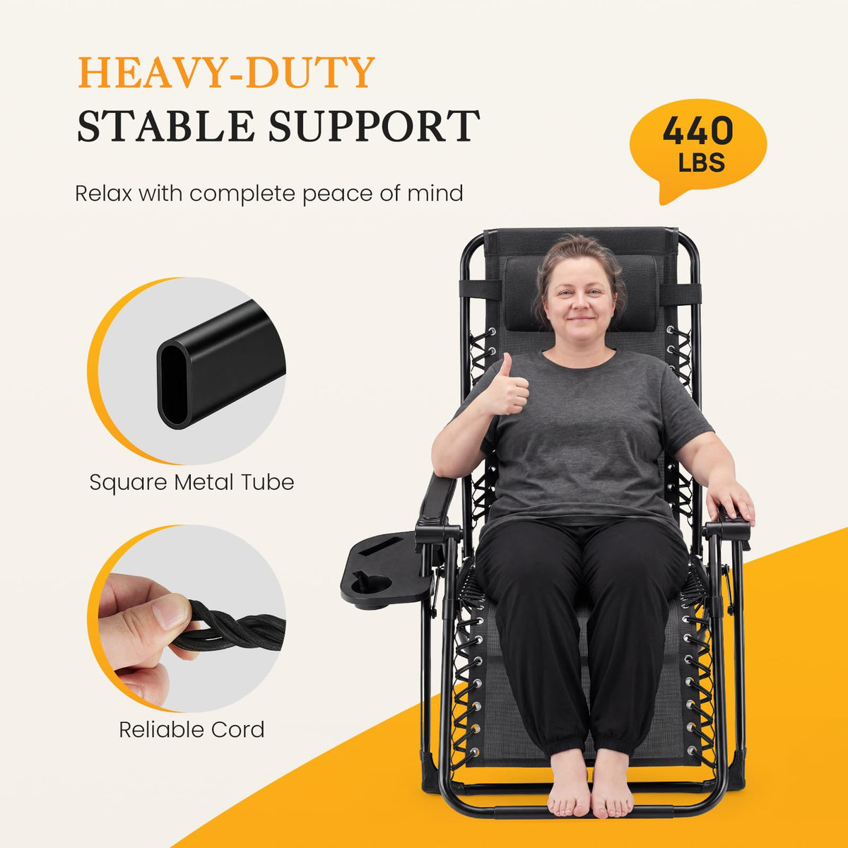 Zero Gravity Chair with Cup Holder Trays Z6895