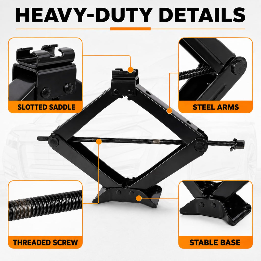 3 Ton Scissor Car Jack Kit with Ratchet Wrench V9656