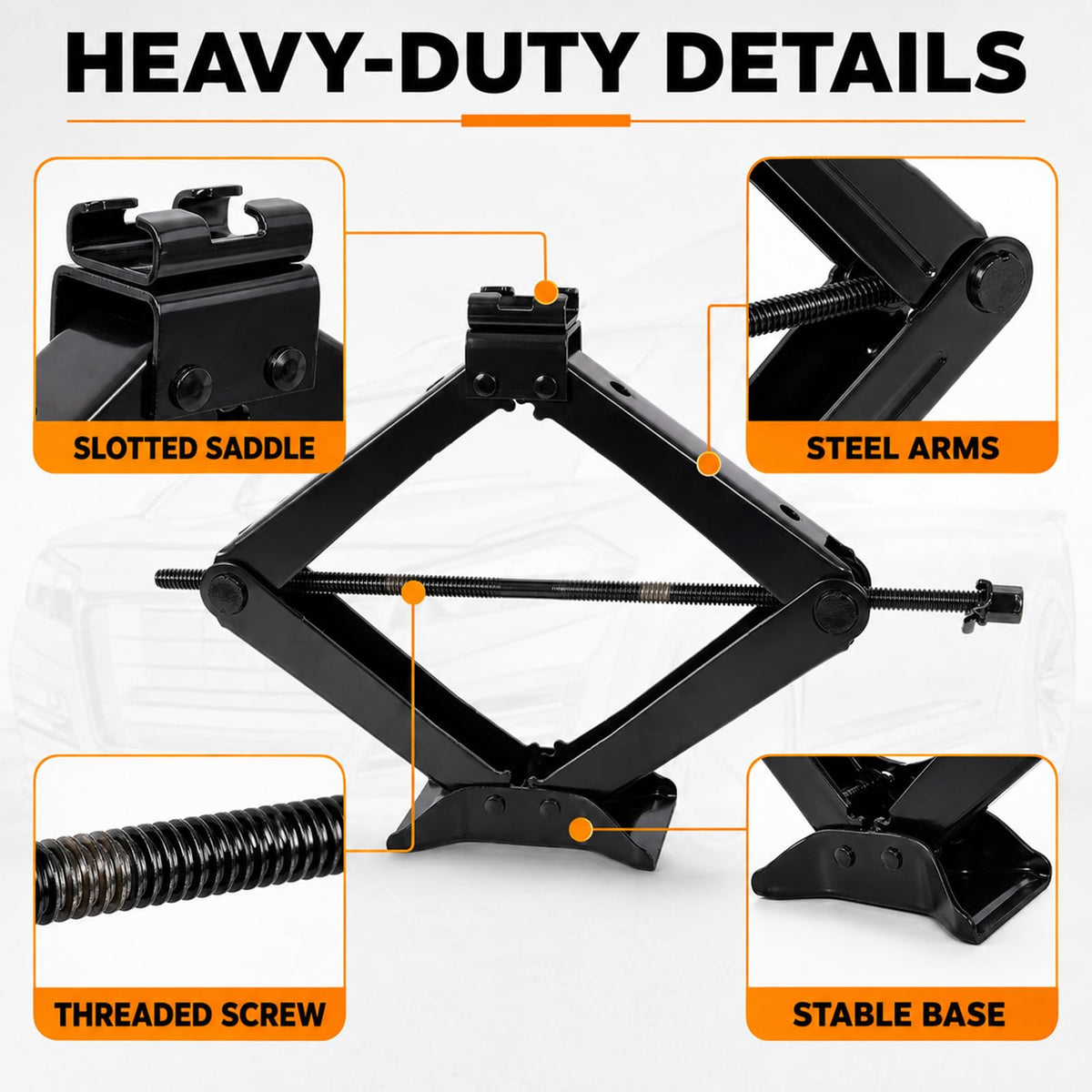3 Ton Scissor Car Jack Kit with Ratchet Wrench V9656