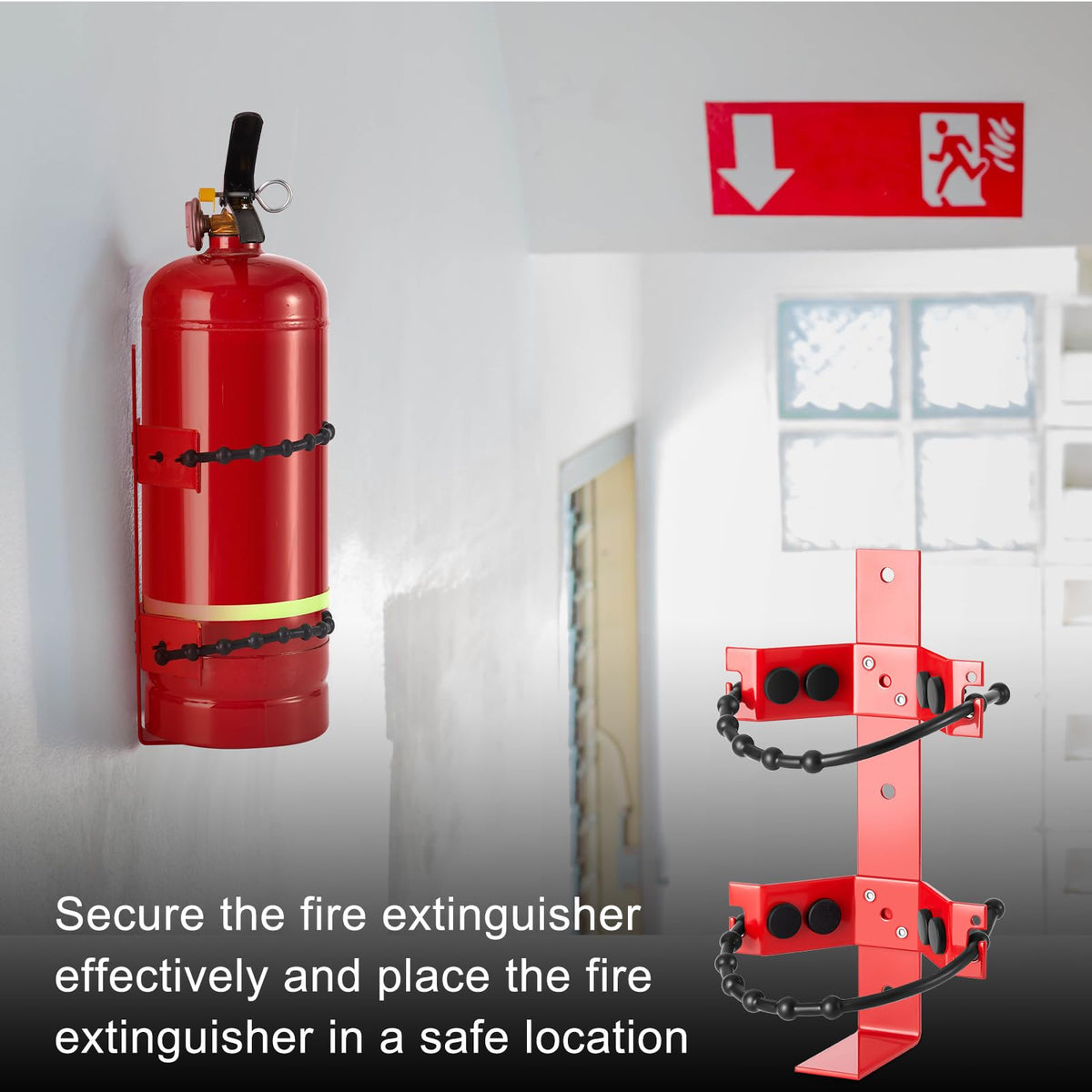 4 Pcs Fire Extinguisher Bracket, 2.5 Lb and 5 Lb, Red D6957