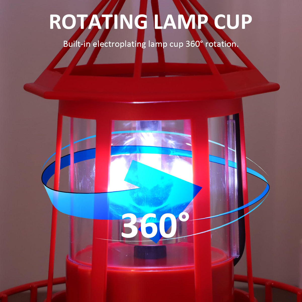 Rotating Metal Solar Lighthouse E6132