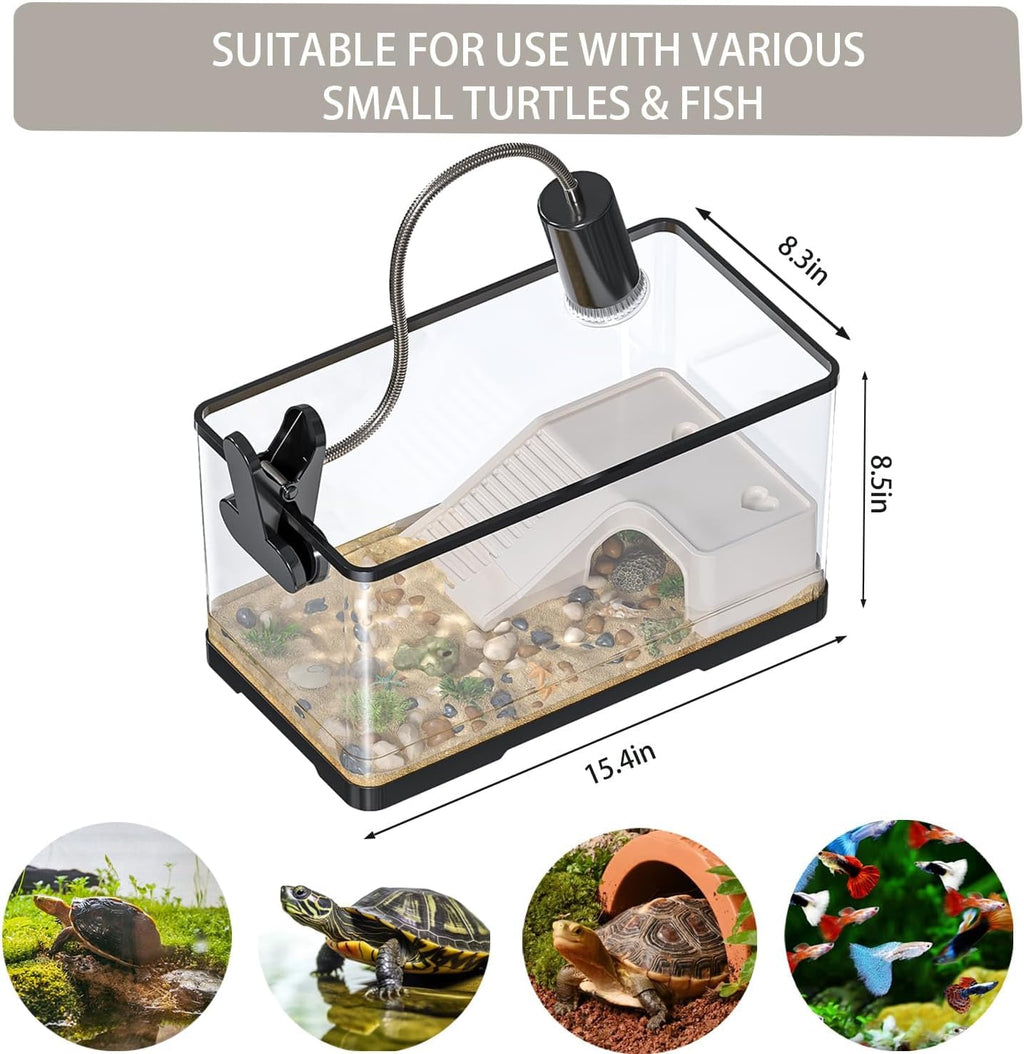 4.7 Gallon Aquatic Turtle Habitat with Basking Lamp, Filter & Platform Y519