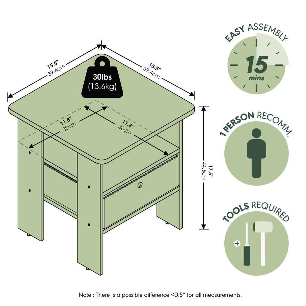Espresso Nightstand with Storage Set of 2 K99709