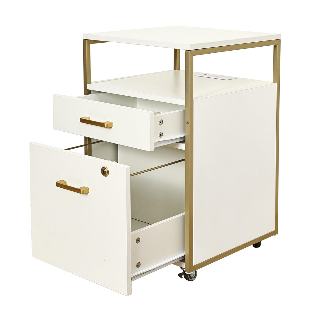 2 Drawer Rolling File Cabinet with Lock O730863
