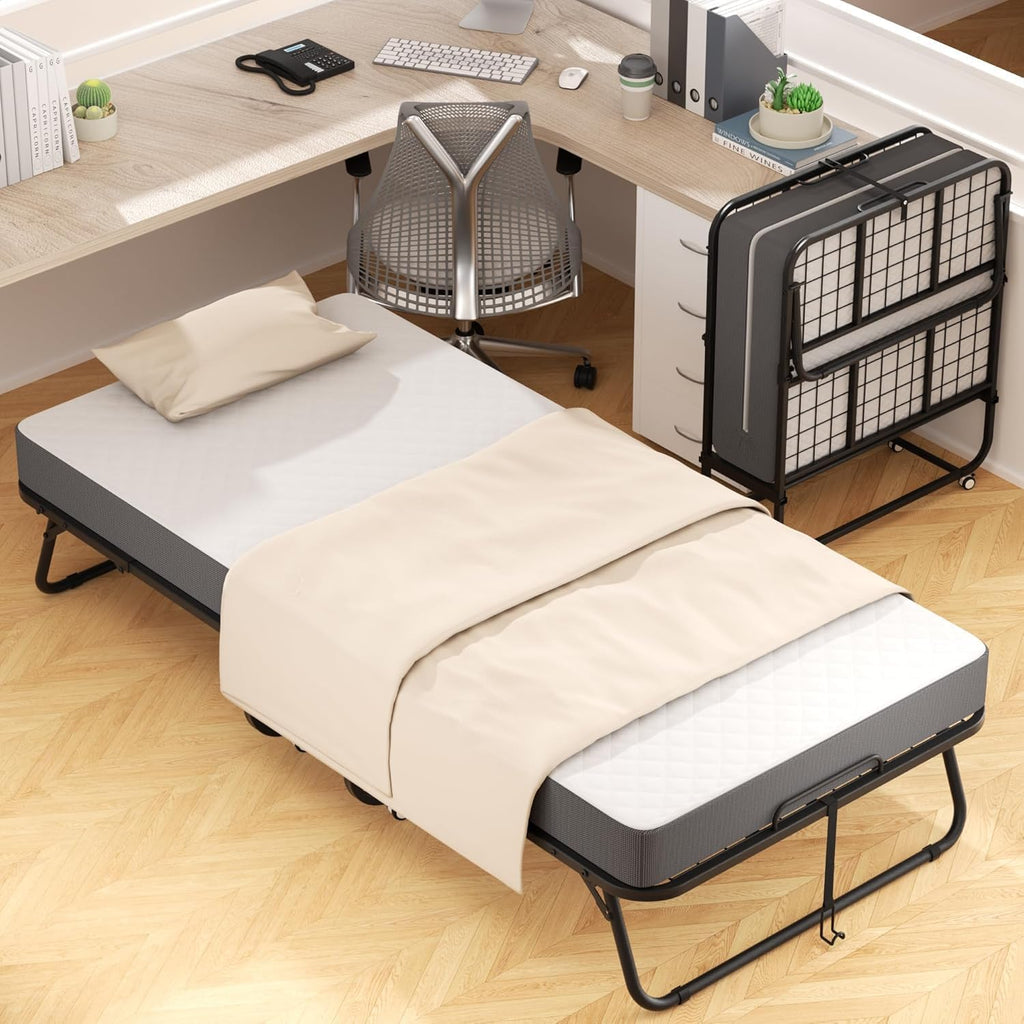Folding Bed with Mattress 75" x 31" 5" Memory Foam X7331