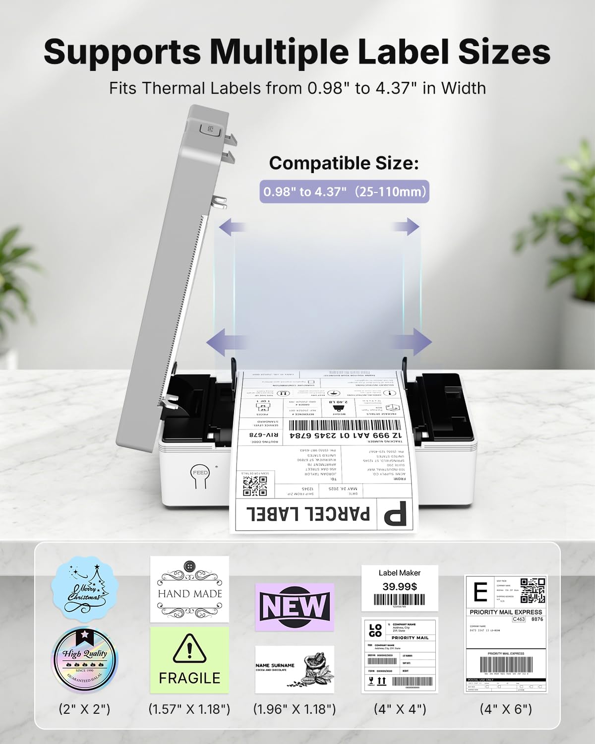 Bluetooth Thermal Shipping Label Printer M555923