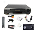 VCR VHS Transfer Bundle with Remote, USB Adapter, HDMI Converter Q609404