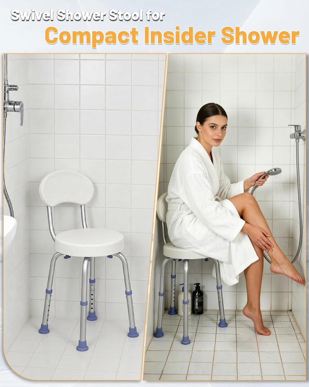 Swivel Shower Chair with Back T629