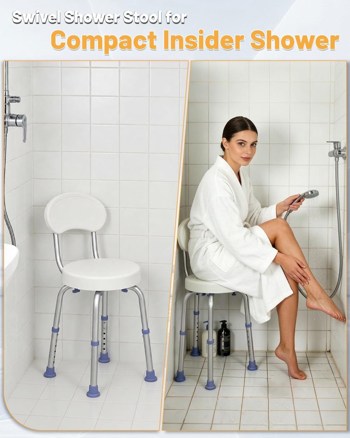 Swivel Shower Chair with Back T629