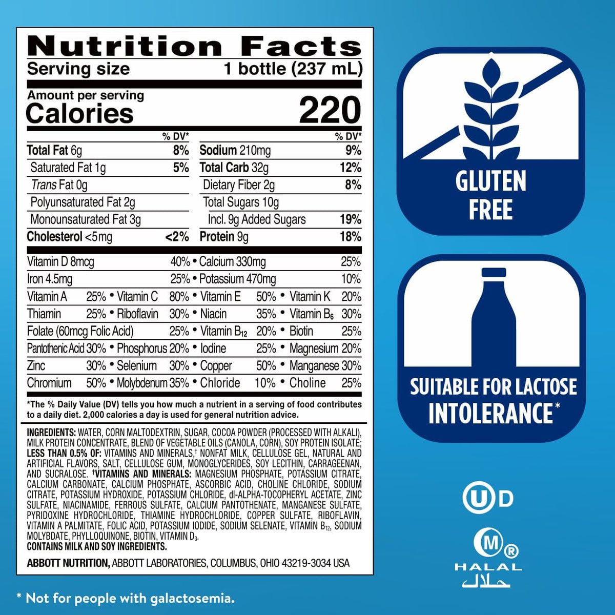 Dark Chocolate Nutrition Shake 9g Protein 24 Pack I193109
