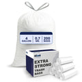 4 Gallon White Drawstring Trash Bags, 200 Count L46971