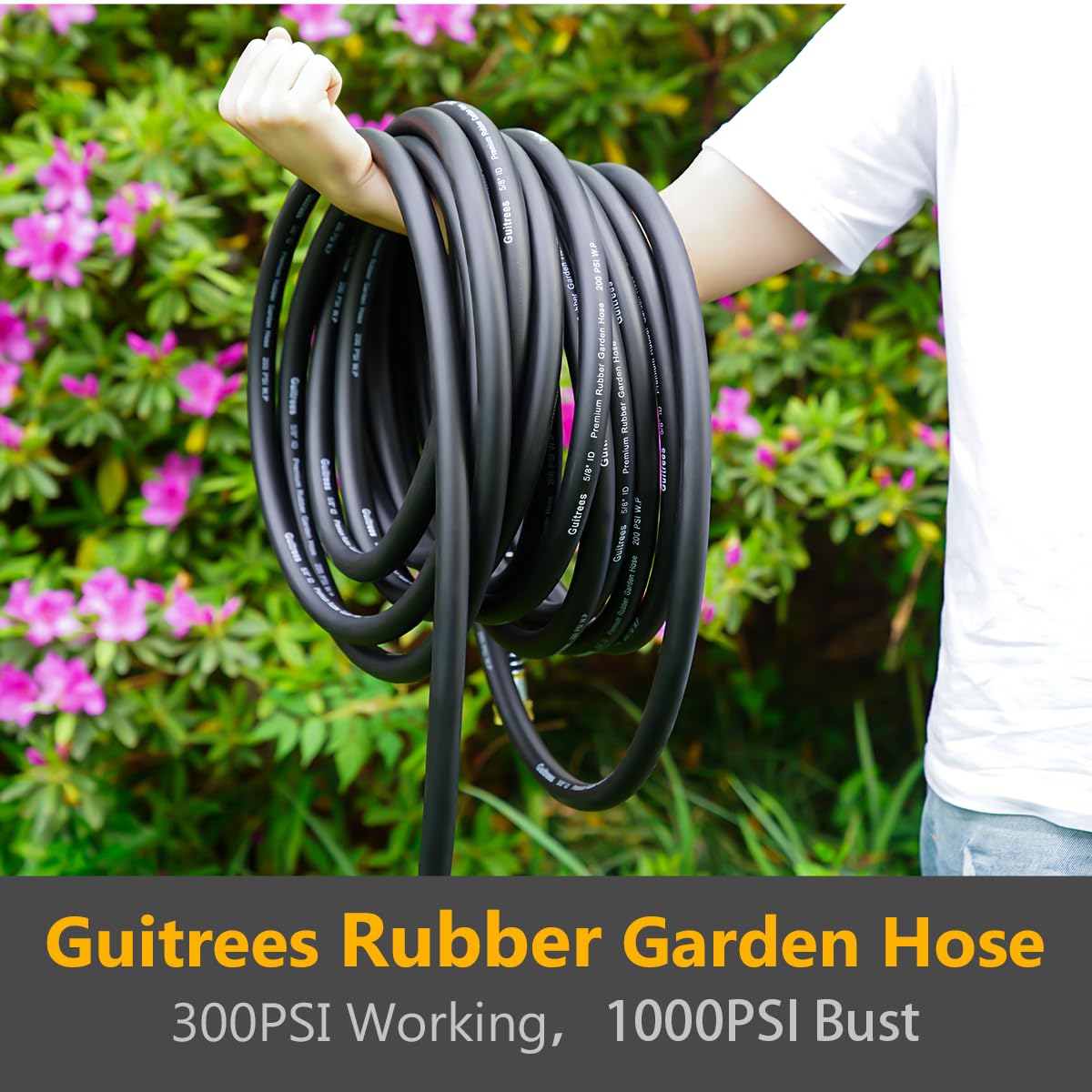 100FT Heavy Duty Rubber Garden Hose M6314