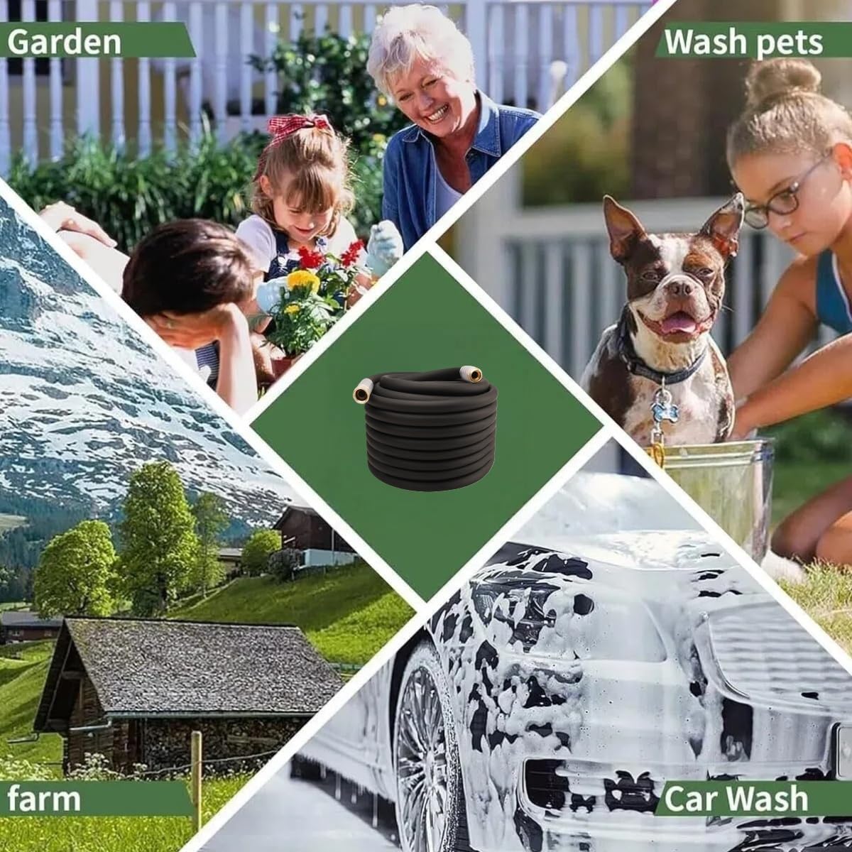 100ft x 3/4" Heavy Duty Hybrid Rubber Garden Hose U54545