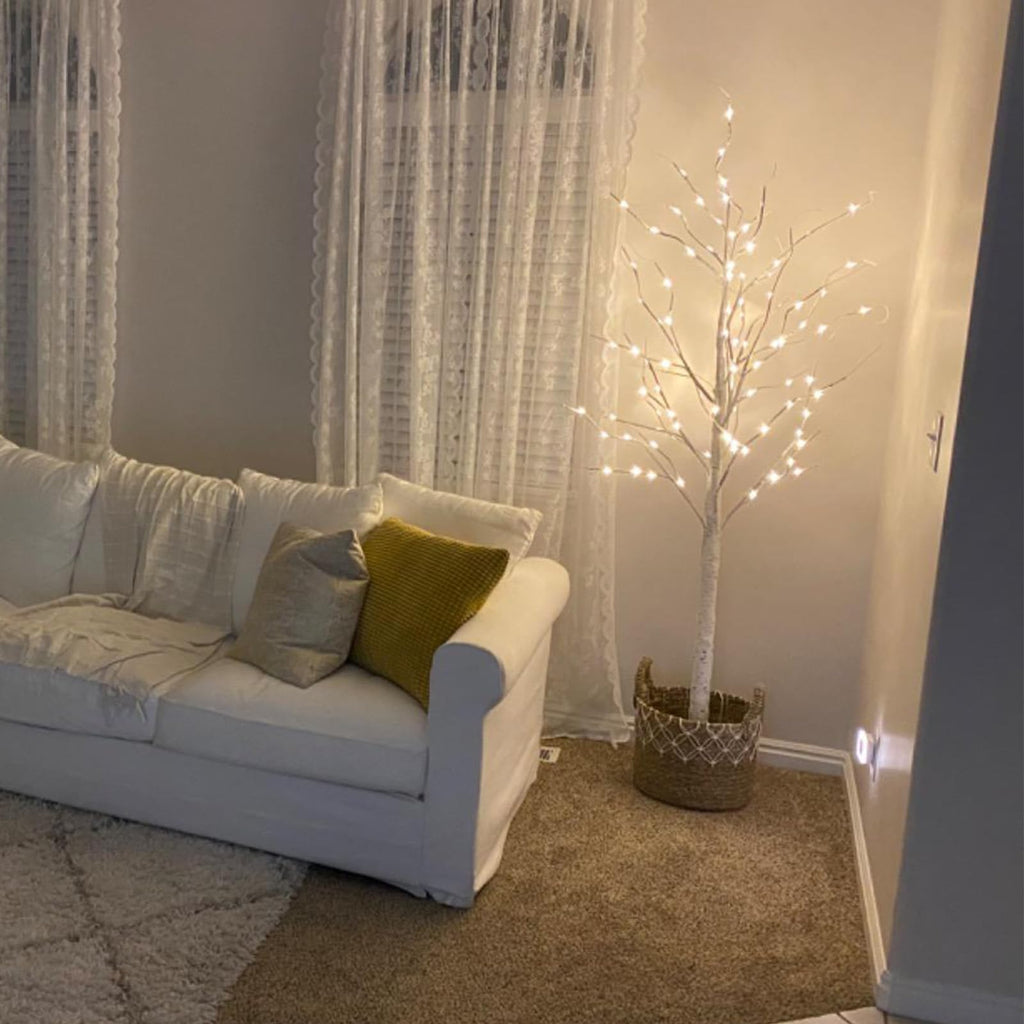 48 LED Lighted Birch Tree 4 Feet X16993