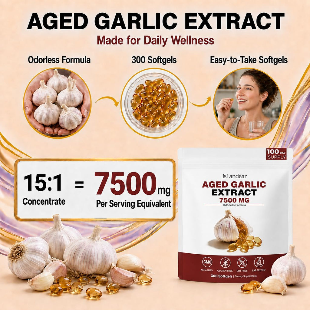 Odorless Aged Garlic Extract 7500mg 300 Softgels L14867
