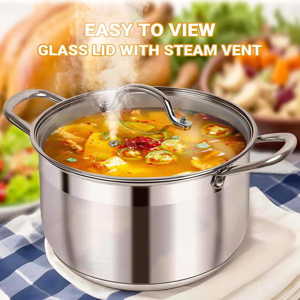 8 Quart Stainless Steel Induction Stock Pot E51483