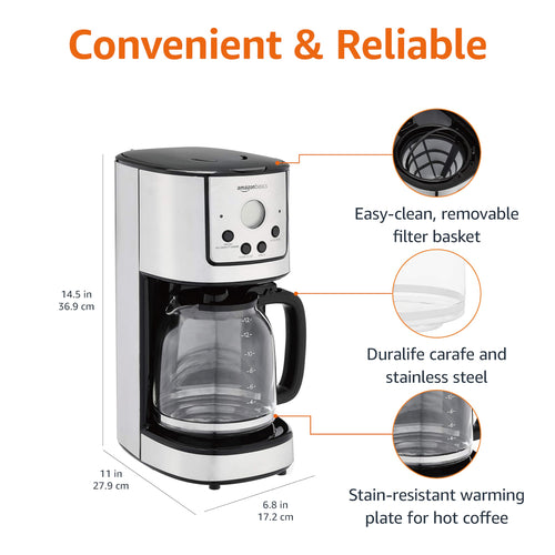12 Cup Stainless Steel Programmable Coffeemaker S3551