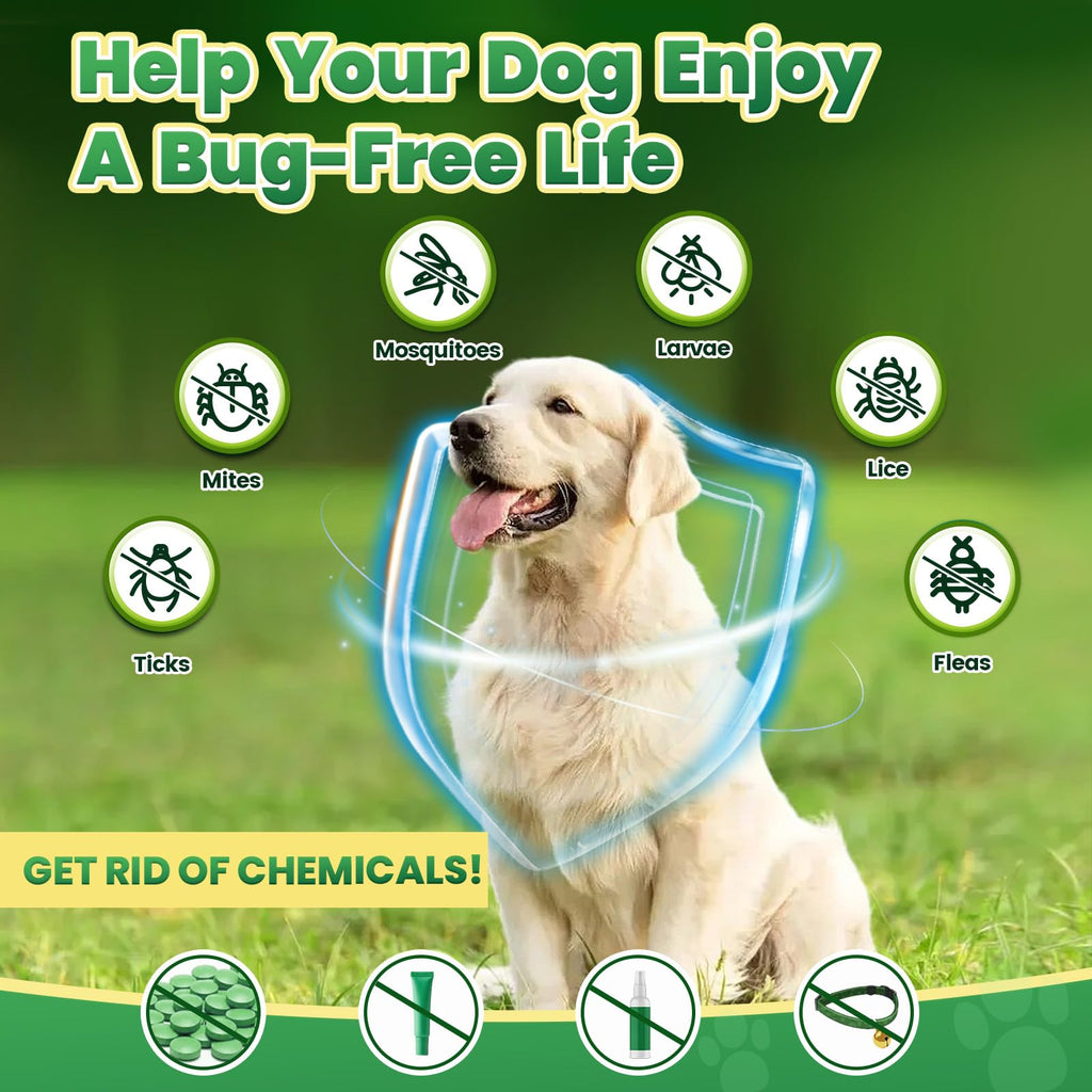 Flea and Tick Prevention for Dogs with Vitamins Fish Oil F21765