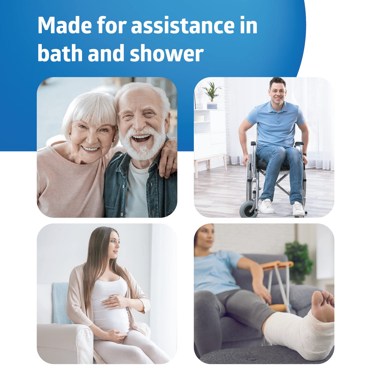 Shower Chair with Backrest and Padded Armrests C982536