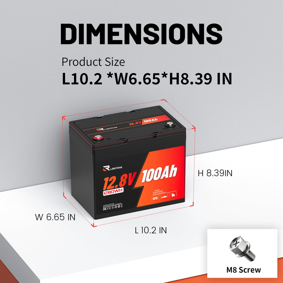 12V 100Ah LiFePO4 Battery Group 24 P833