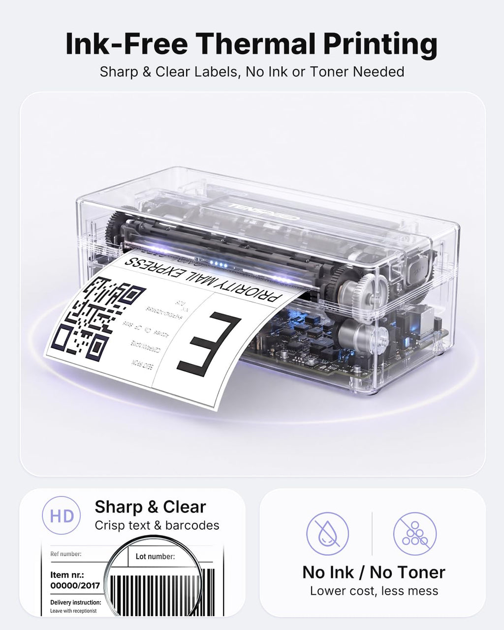 Bluetooth Thermal Shipping Label Printer M555923