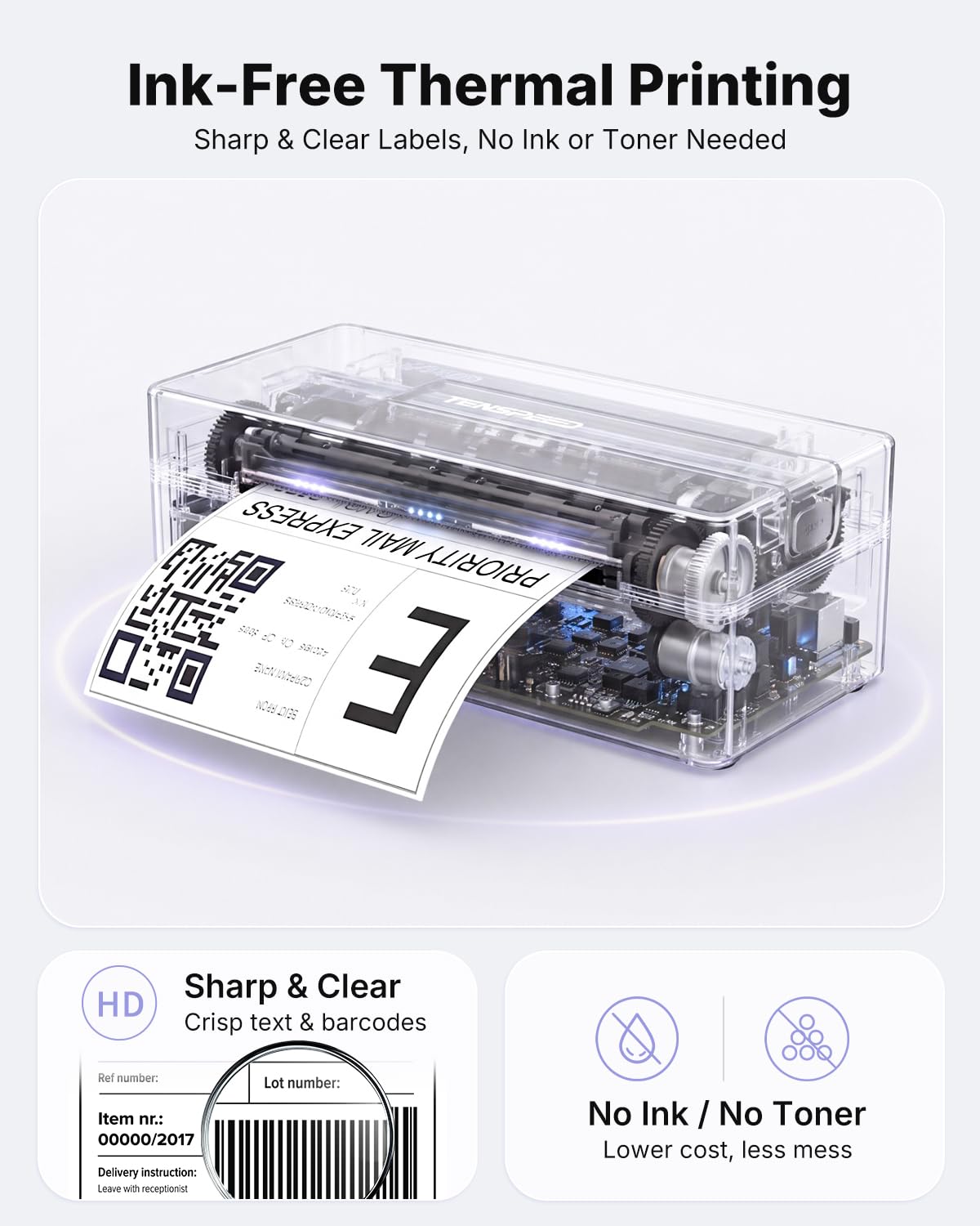 Bluetooth Thermal Shipping Label Printer M555923