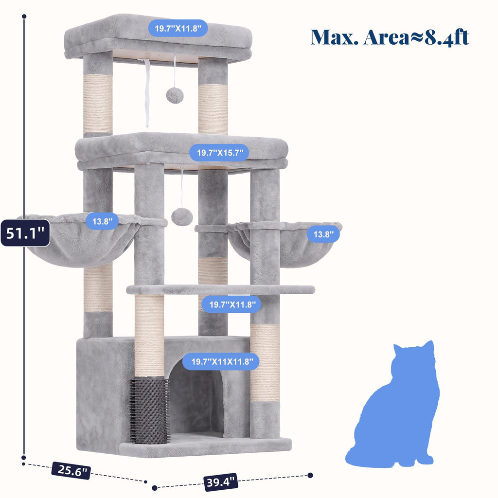 Cat Tree Tower with Extra Large Platform H8233