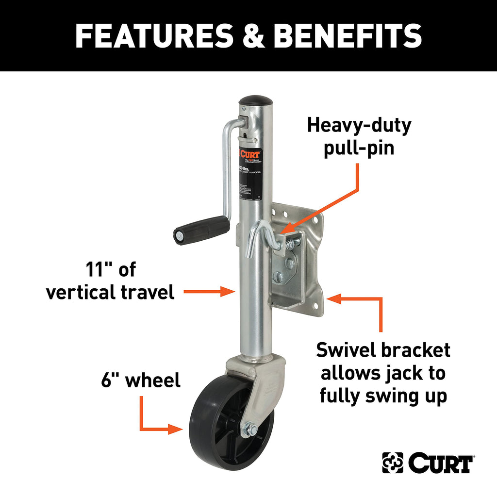 Marine Boat Trailer Jack with 6-Inch Wheel U967