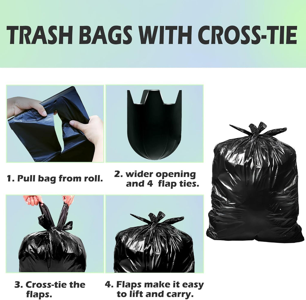 40-45 Gallon Heavy Duty Black Trash Bags 60 Count 1.2 Mil B79687