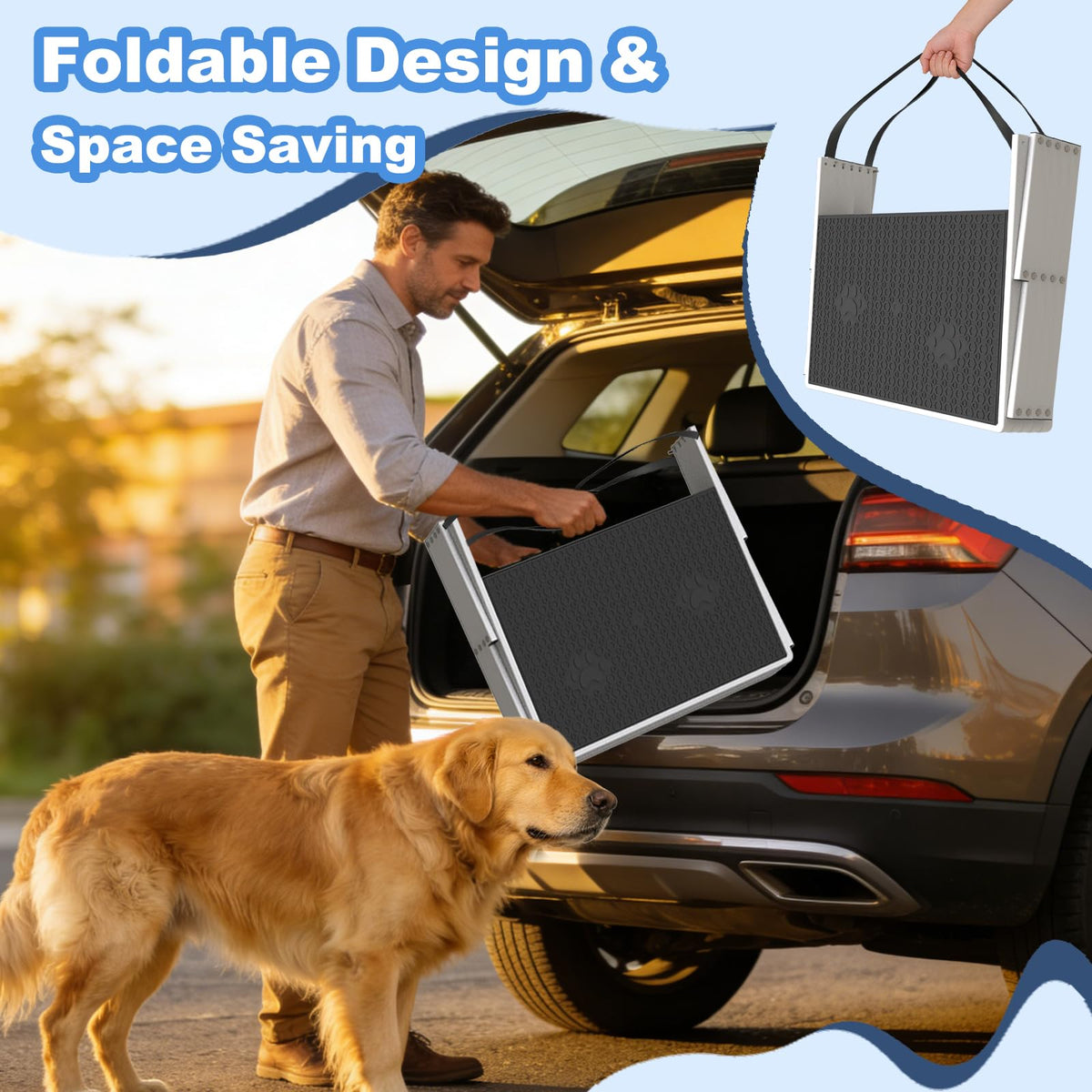 5-Step Foldable Non-Slip Plastic Dog Steps Q178