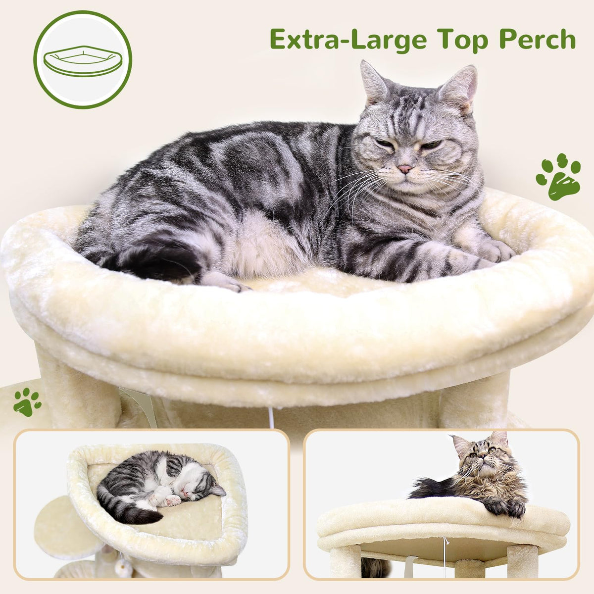 Beige 66inch Corner Cat Tree Tower O54862