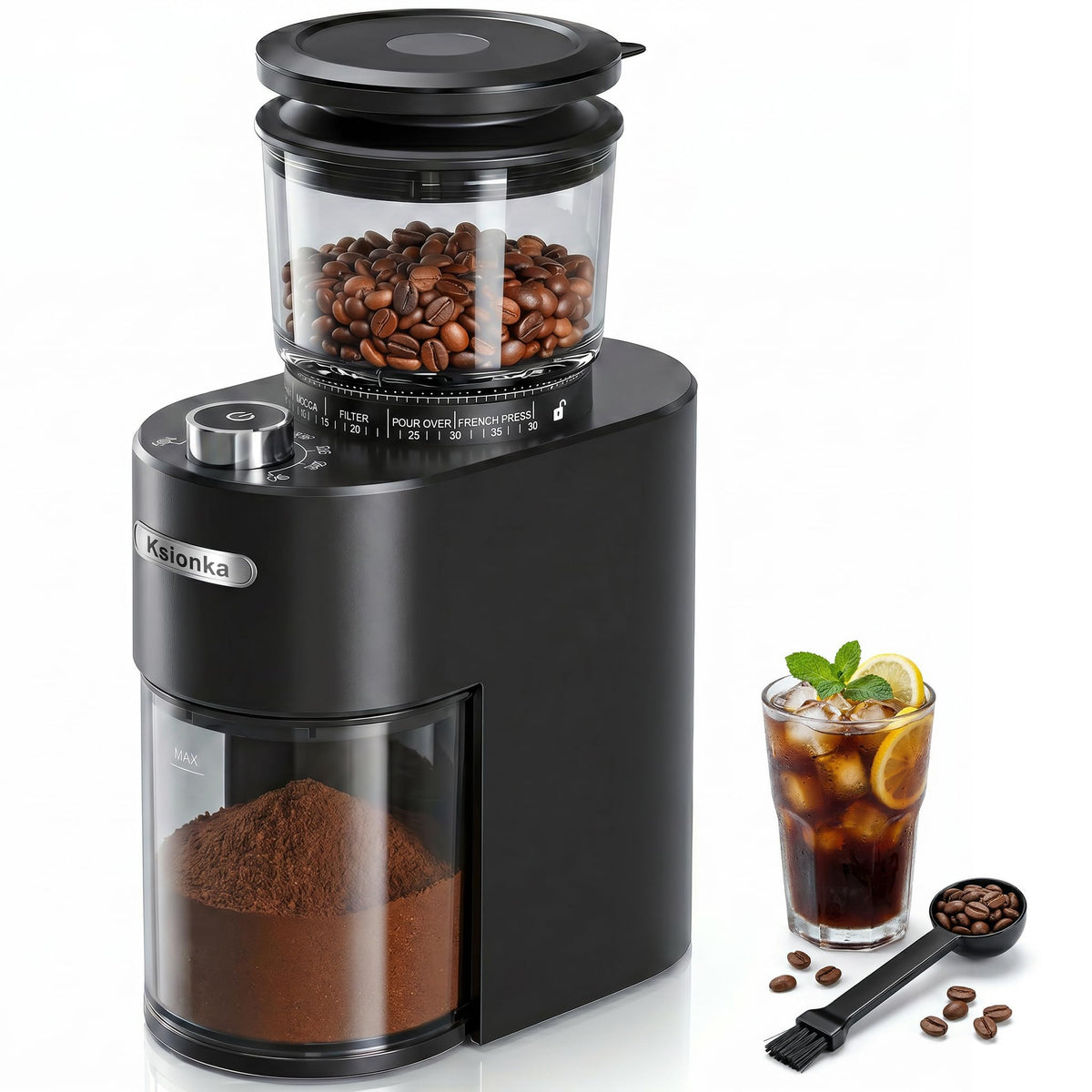 Conical Coffee Bean Grinder, 38 Precise Settings, Anti-Static B215781